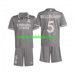 Camisola Real Madrid Bellingham 5 Criança Equipamento Terceiro 2024-2025 Manga Curta